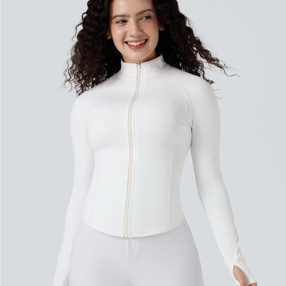 NEW! 2-pc Halara 3-in-1 Stand Collar Casual Cropped Puffer Coat & Thumb Holes! - Picture 8 of 13